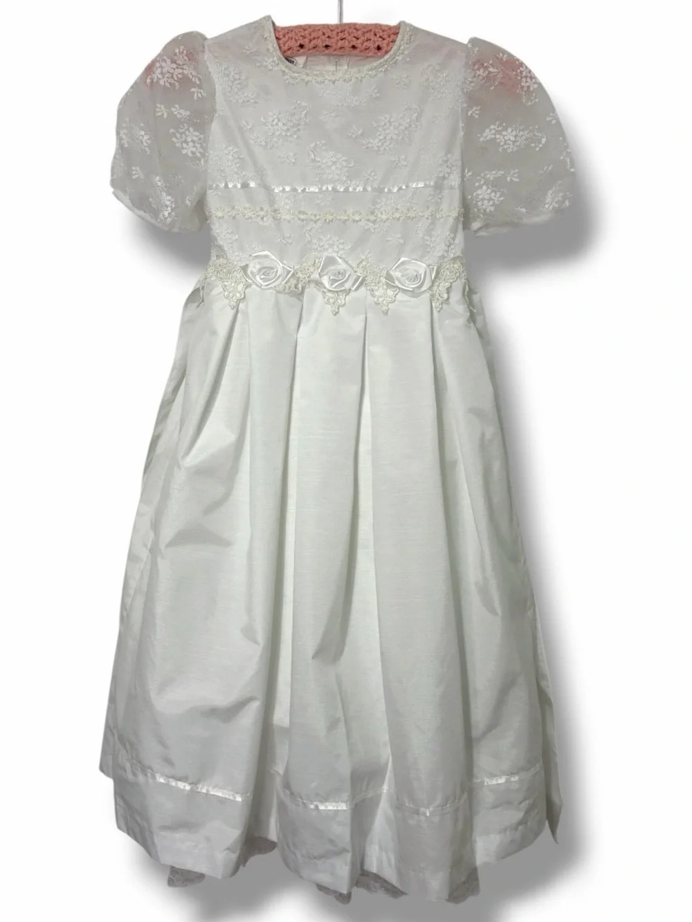 Bonnie Jean First Communion Dress Girls Size 8 Wedding Baptism Lace Ruffles Full